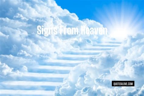 signs from heaven quotes|More.